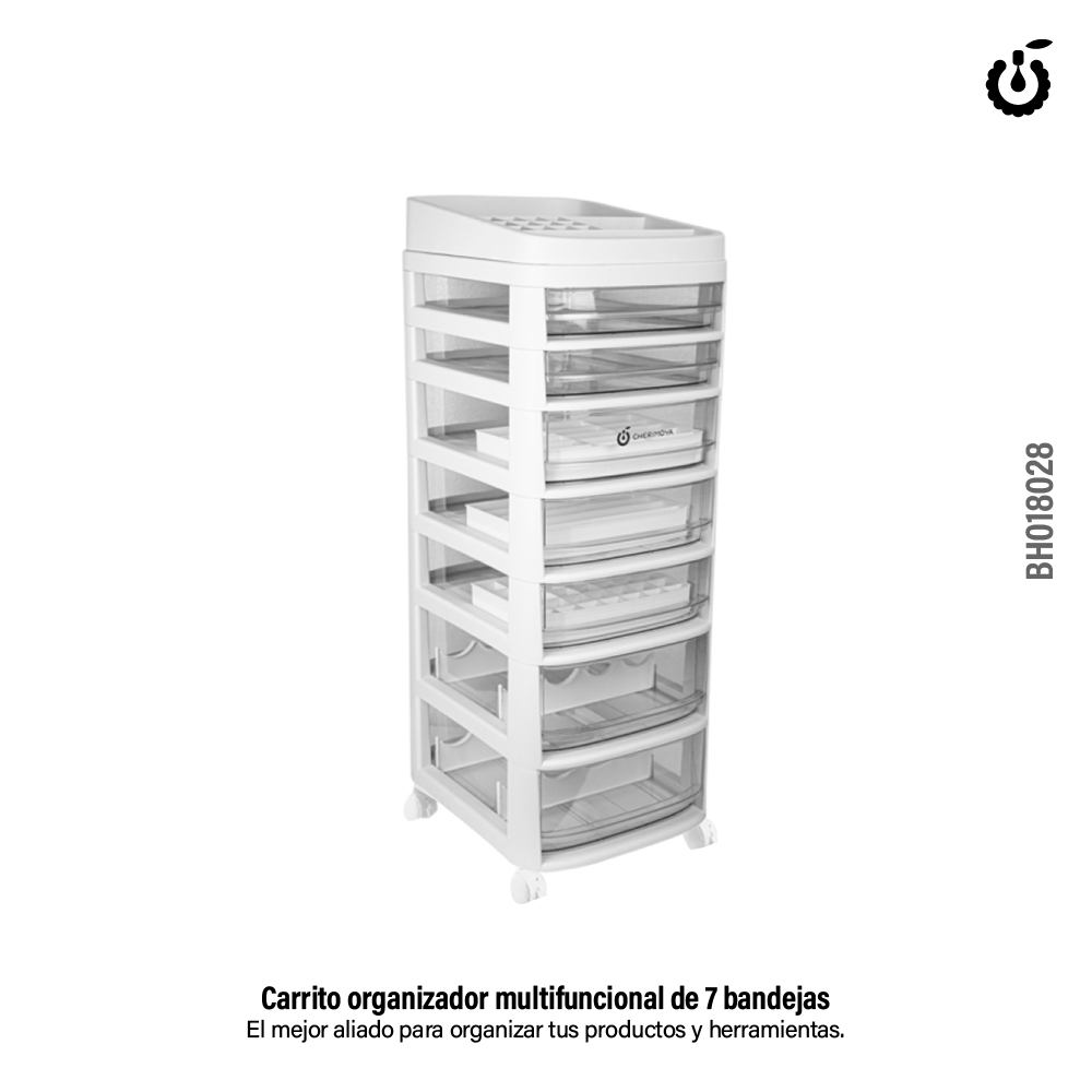 Carrito Organizador Auxiliar 7 Estantes con Ruedas ( BH018028)