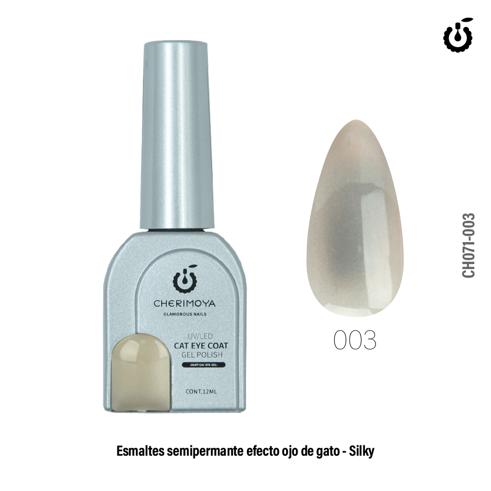 Alternative view of Esmalte Semipermanete Ojo de Gato UV/Led Silky (Silver)  #003 12ML (CH071-003)