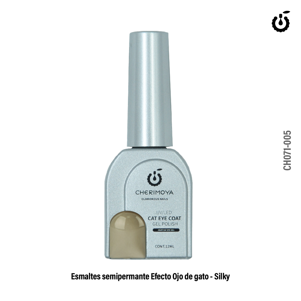 Esmalte Semipermanete Ojo de Gato  UV/Led Silky (Silver Intense) #005 12ML  (CH071-005)