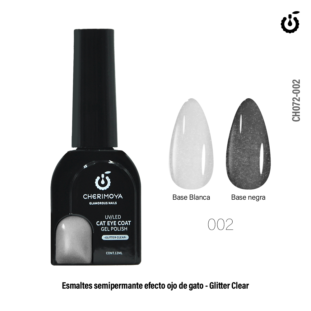 Alternative view of Esmalte Semipermanete Ojo de Gato UV/LED  #002 Silver 12ML (CH072-002)
