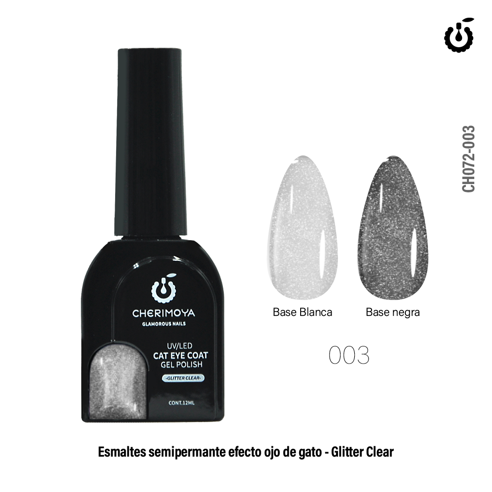 Alternative view of Esmalte Semipermanete Ojo de Gato UV/LED   #003 Silver Shine 12ML (CH072-003)