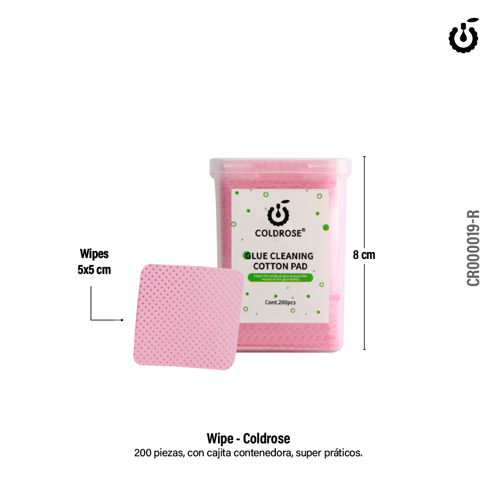 Wipes limpiador sin pelusa COLDROSE  ROSA x 200u (CR000019-R)