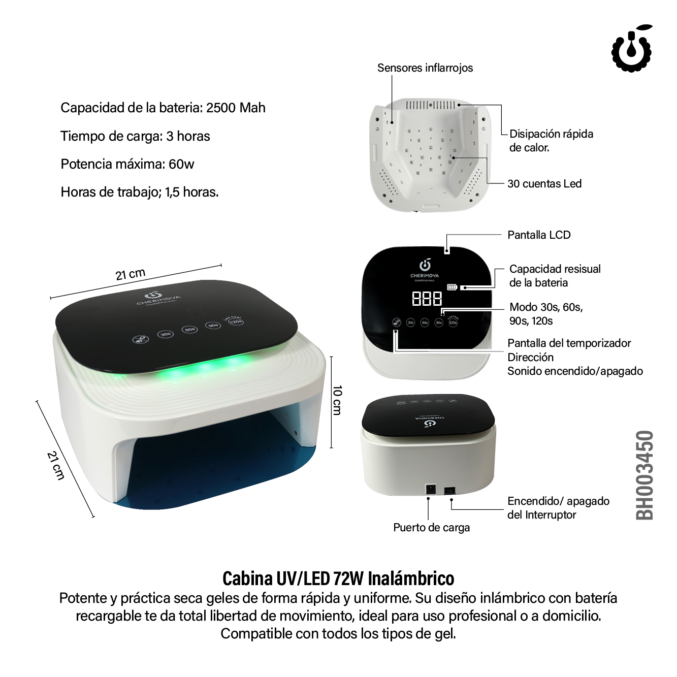 Alternative view of Lampara uv/led cabina 48w (BH003450 )