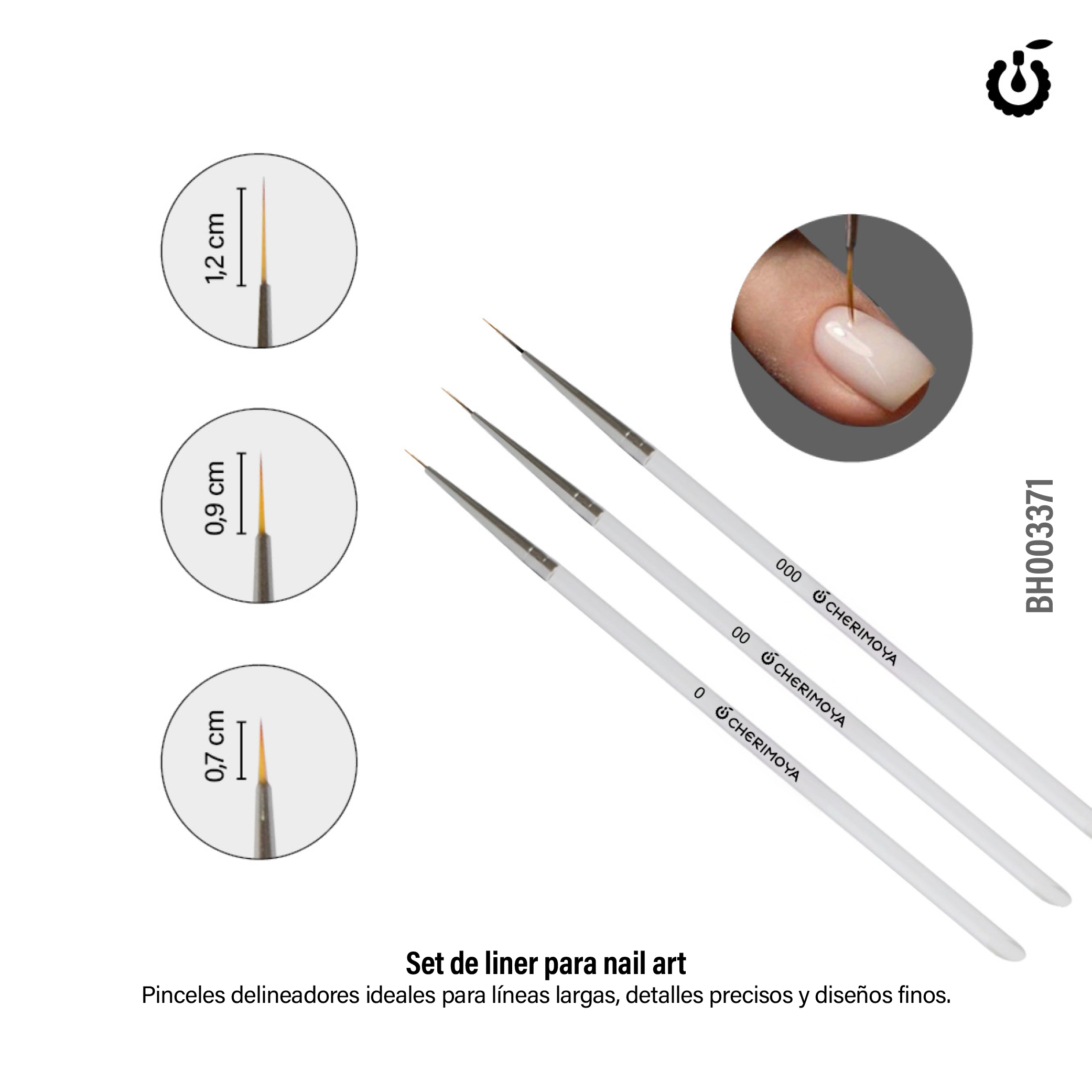 Set pincel liner 3pcs Cherimoya (BH003317) - Image 2