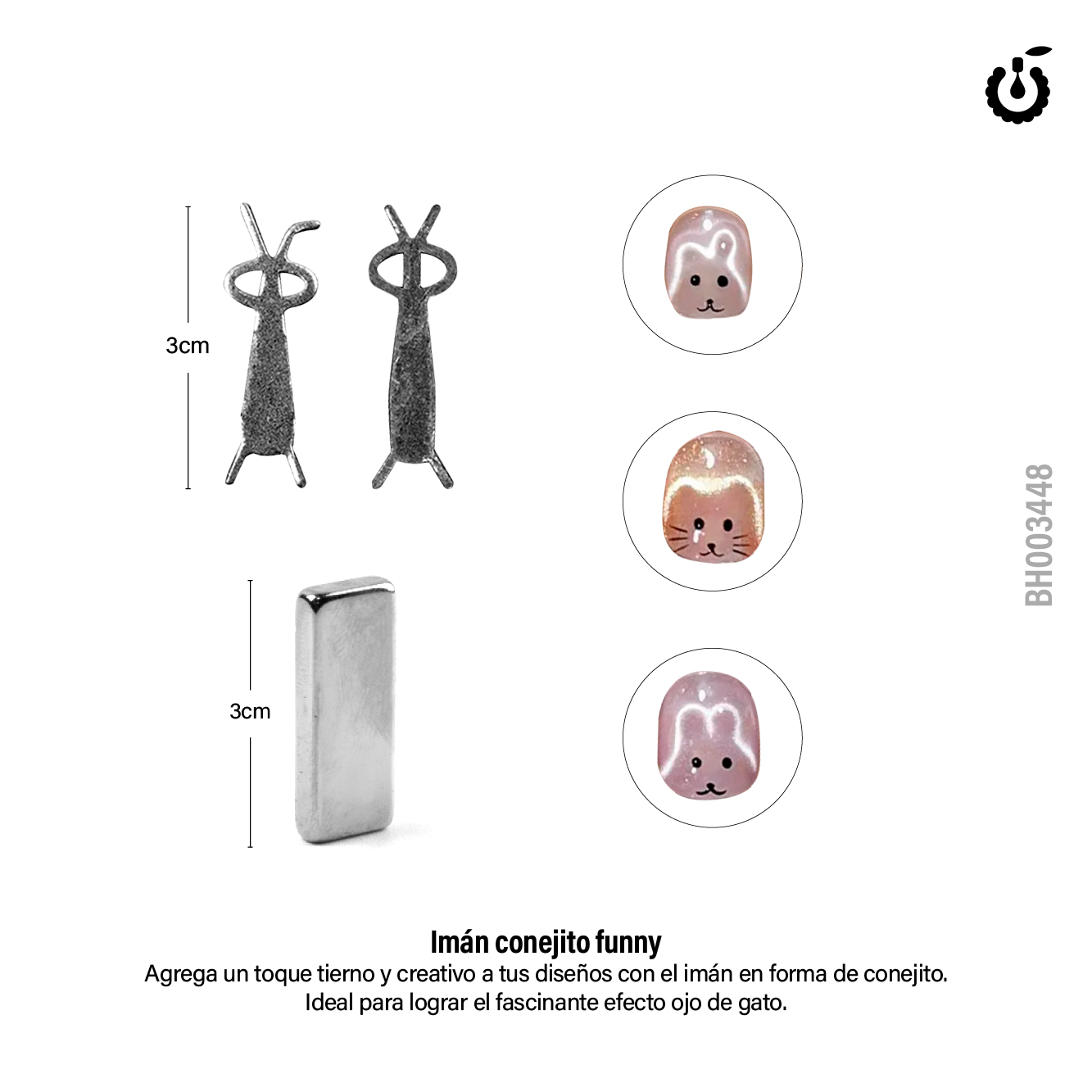 Iman + alambre forma de conejo (BH003448)