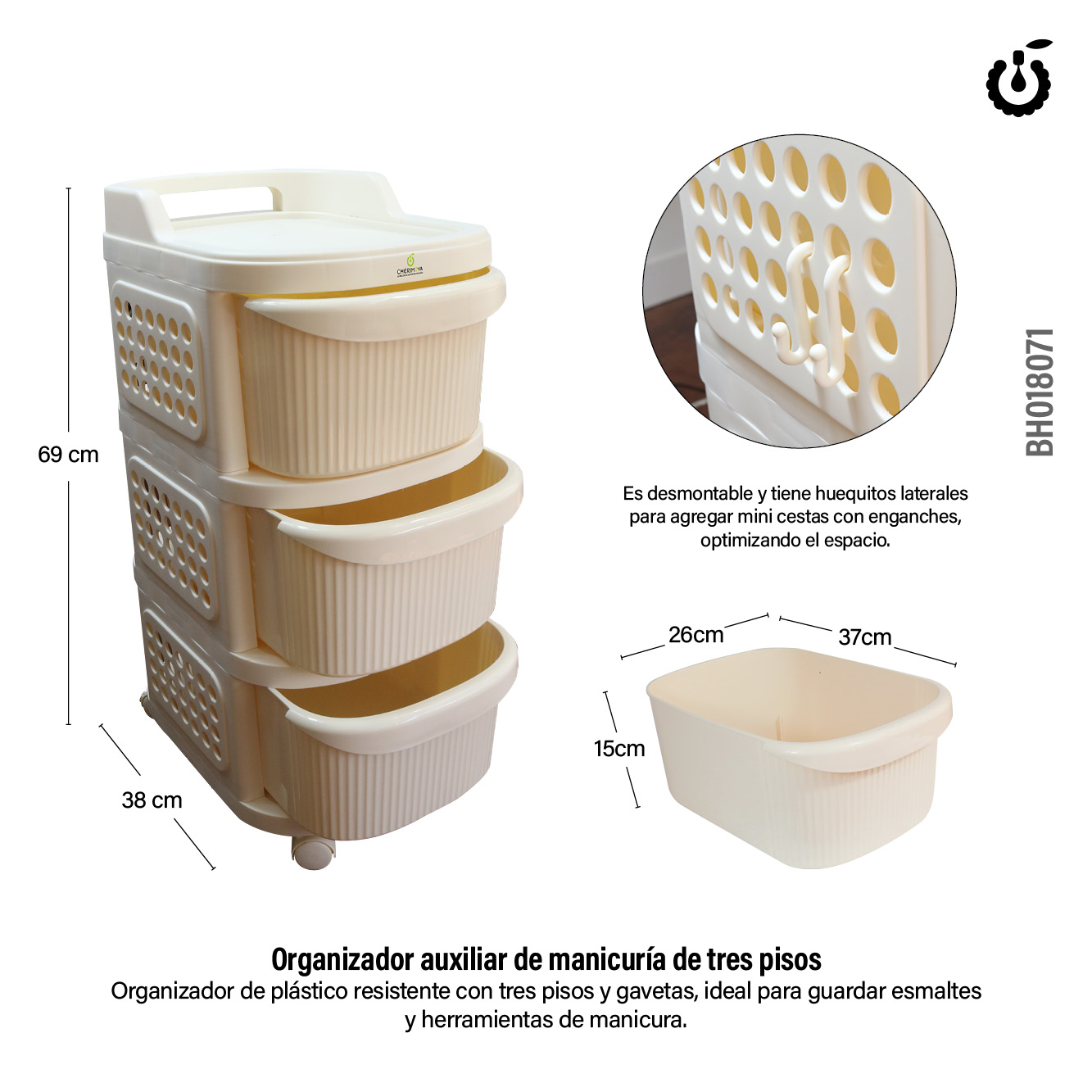 Organizador Auxiliar Tres Pisos (BH018071) - Image 2