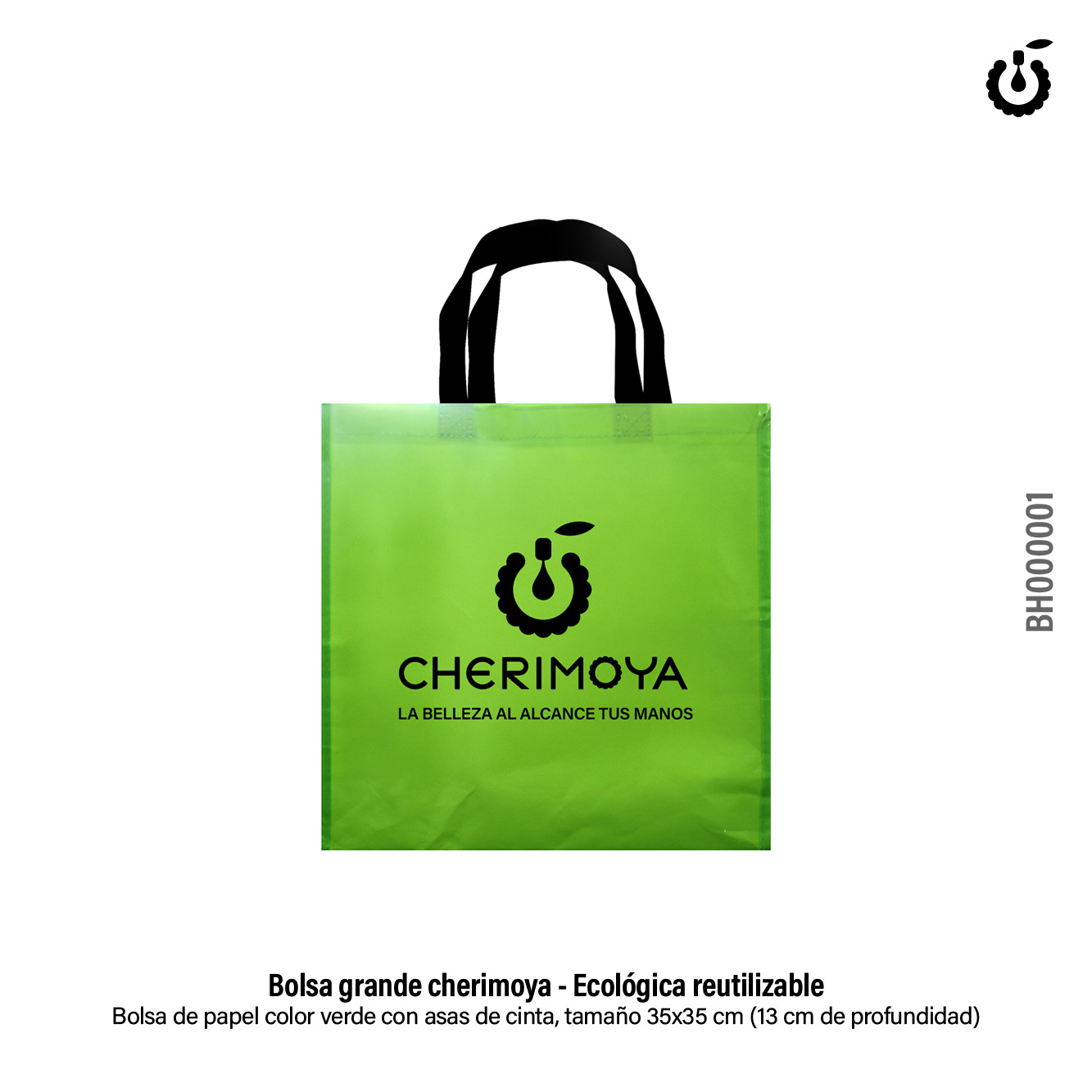 Bolsa Ecologica Verde  36cmx36cm  grande