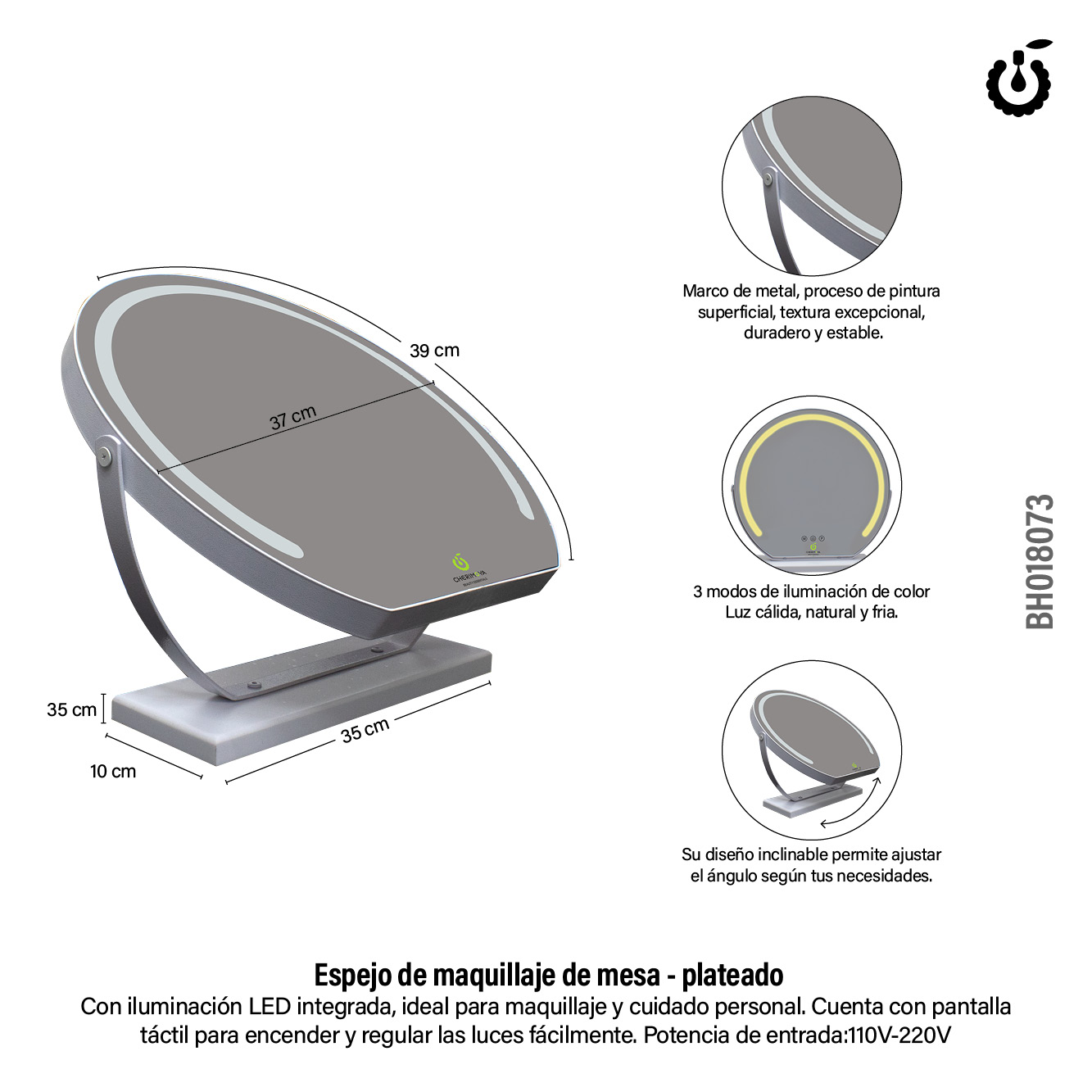 Alternative view of Espejo led para Maquillaje (BH018073)