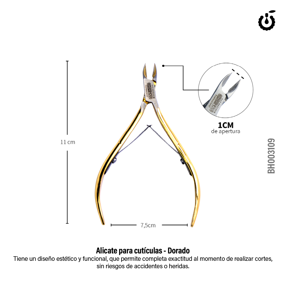 Alternative view of Alicate para cutículas dorado Cherimoya (BH003109D)